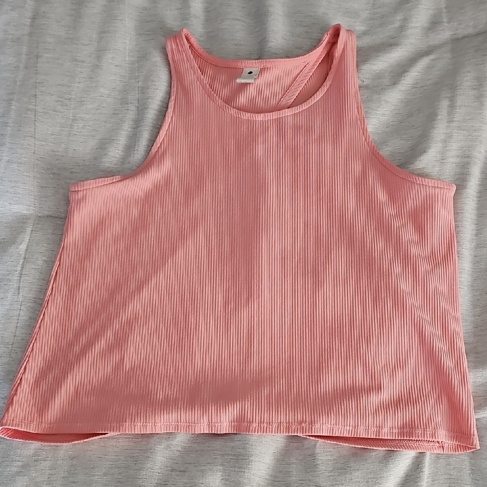 Yogalicious Pink Sleeveless Ribbed Women's Top